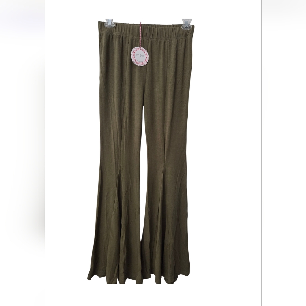 NWT Umgee Olive Green Relaxed Flare  Pants SIZE L